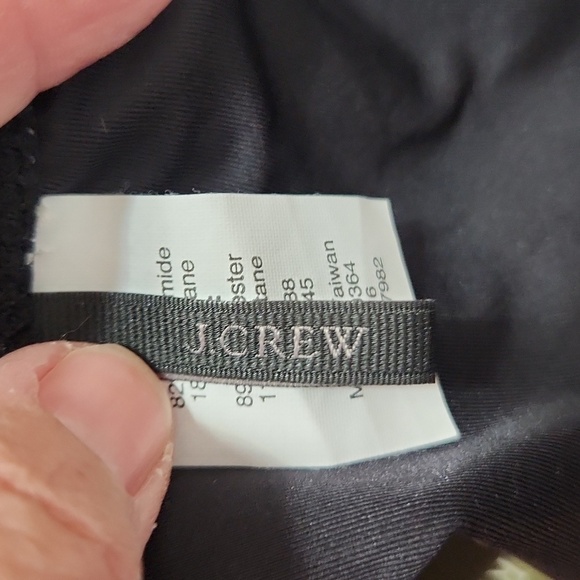 J. CREW black with white polka dot off-the-shoulder one piece swimsuit - Picture 4 of 6